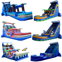 Toboggan aquatique gonflable en PVC sur le thème des dauphins pour usage commercial, extérieur et domestique