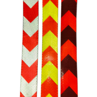 Signalisation de sécurité pour camion en PVC réfléchissant bicolore haute visibilité, auto-adhésive, 2 pouces, étanche, pour extérieur