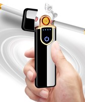2023 gros pas cher Mini Usb charge briquet métal coupe-vent rechargeable briquet mat électrique bobine briquets Logo personnalisé
