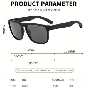 Lunettes de soleil polarisées unisexes avec logo personnalisé, monture PC, protection UV400, verres miroir, couleur bonbon, forme carrée, pour la conduite, collection 2025 - Product Image 6