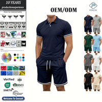 Ensemble de shorts de sport décontractés pour hommes sur mesure, t-shirt polo à manches courtes, shorts pour hommes