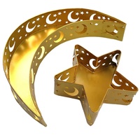 Décorations islamiques, plateau de Ramadan, accessoires cadeaux, produits artisanaux en métal, plateau de dîner en forme de lune et d'étoile, plateau de service pour Ramadan