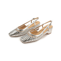 Sandales pour femmes, style vintage glamour intemporel, élégantes, à brides croisées, talon bloc, en cuir, semelle en caoutchouc, chaussures confortables