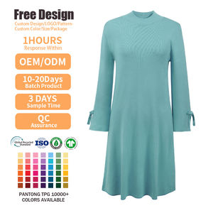 Vestido de punto personalizado ropa de mujer elegante Donna maglieria mujer señora vestidos casuales - Product Image 2