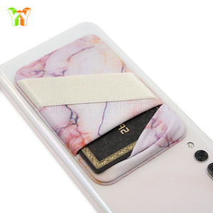 Porte-cartes de téléphone en Lycra élastique, porte-cartes à bande élastique imprimée, porte-cartes de bus, pochette pour cartes avec autocollant au dos, coffret cadeau. - Product Image 3
