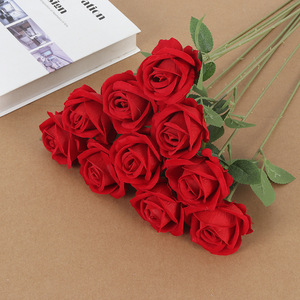 Mengchen - 7 Rosas Artificiales de Seda, Hechas a Mano, Adornos de Escritorio para Graduación, Día de la Madre, Decoración de Bodas - Product Image 2