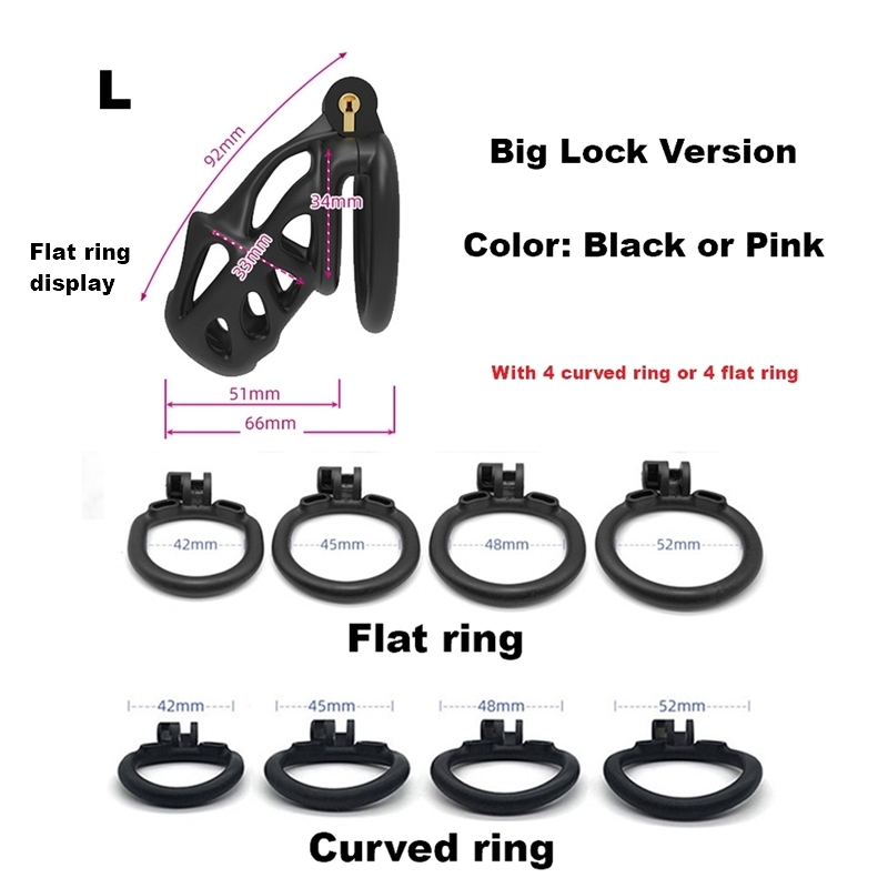 L&nbsp;:&nbsp;anneau incurvé noir + 4 (version Big Lock)