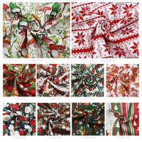 Tissu Imprimé De Noël Mixte Père Noël Bonhomme De Neige Impression Quilting Tissu De Coton De Noël 100 Yards Coton Tissu De Noël