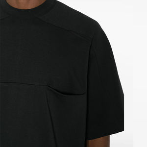 T-shirt graphique de football surdimensionné en coton noir délavé de haute qualité en gros, personnalisé, pour hommes - Product Image 6