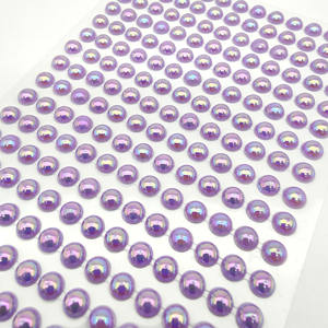 Pegatinas de diamante acrílico para niños, 4,6,8mm, Perla de Color sólido, cristales coloridos, pegatinas decorativas DIY - Product Image 3