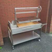 Barbecue au charbon de bois en acier inoxydable de 53 pouces, nouveau design, avec panier à charbon et grille chauffante, Parrilla, barbecue argentin