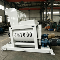Bétonnière à double arbre à rotation forcée JS1000 |   Centrale de Béton Prête à l'Emploi Industrielle de 1000L, Machine de Malaxage