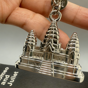 커스텀 빈티지 캄보디아 관광 기념품 열쇠고리 3D 건물 아연 합금 타워 성 모양 관광 기념품 키체인 금속 - Product Image 5