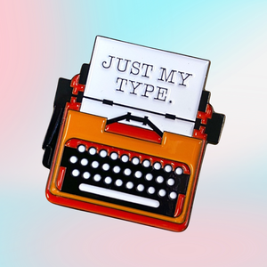 Épinglette en émail « Typewriter Just My Type », badges personnalisés, épinglettes à logo sur mesure pour souvenirs - Product Image 6