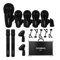 Kit de microphones dynamiques cardioïdes professionnels Gooermi MDA7 7 pièces avec connecteur XLR - Portable pour l'enregistrement et la diffusion