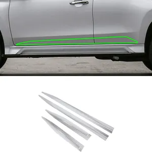 Kit de moldura de puerta lateral para coche, pegatinas de fibra de carbono cromado ABS para puerta lateral, para Mitsubishi Pajero Sport 2020