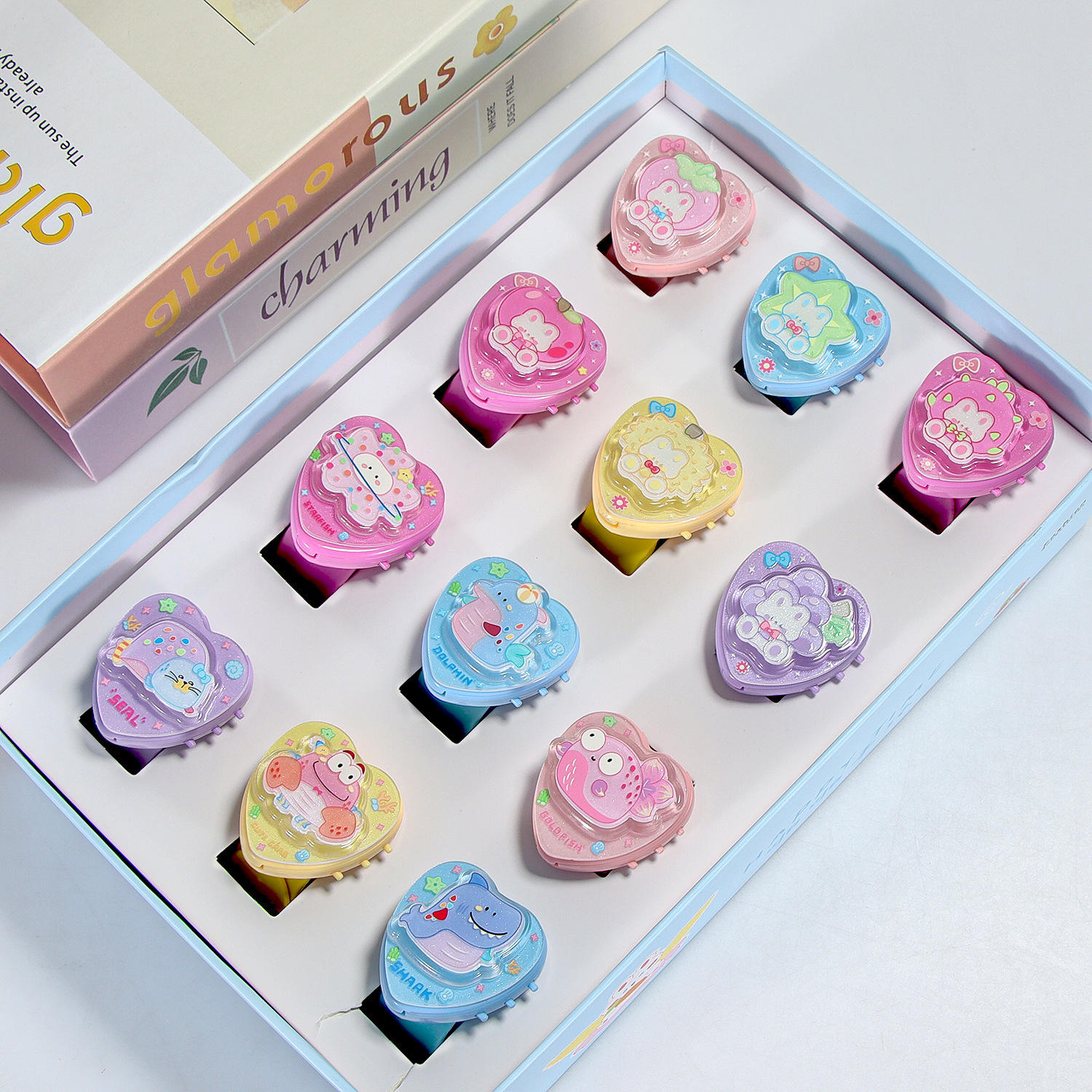 3 Cartoon Ocean Light - Up Snap Ring 1 Piece (with Watch)