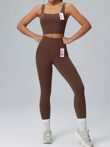 Conjuntos Deportivos para <span class=keywords><strong>Mujer</strong></span>, Dos Piezas, <span class=keywords><strong>Camiseta</strong></span> sin Mangas, Leggings de Cintura Alta a Juego, Conjuntos de Gimnasio, Conjunto de Yoga - Product Image 6