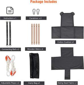 Siège de balançoire <span class=keywords><strong>suspendu</strong></span> en bois <span class=keywords><strong>pour</strong></span> bébé en <span class=keywords><strong>toile</strong></span> de coton - Product Image 3