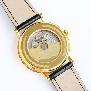 Reloj de Lujo para Hombre de Primera Calidad, Edición Personalizada, Automático, con Fecha, Cristal de Zafiro, Caja de Oro Rosa, Esfera de Esmalte Blanco, Correa de Cuero Negra, 2026 - Product Image 3