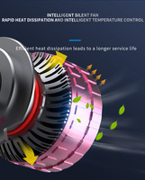 Phare LED 140W 14000LM en gros avec deux tubes en cuivre, contrôle par application, compatible Canbus pour voiture
