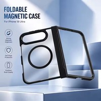 Coque de téléphone pour iPhone 18 Duo avec protection de la charnière, coque mate hybride magnétique en PC rigide translucide antichoc pour iPhone Fold
