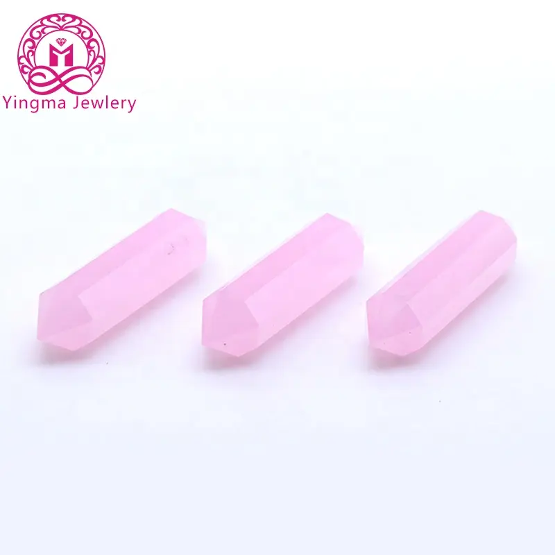 Yingma Jewelry forma speciale personalizzata 9x37mm pietra preziosa di vetro proiettile di colore rosa per gioielli