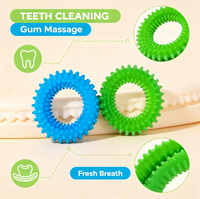 Jouet pour chien TPR durable, mignon et original, avec anneaux imbriqués, pour nettoyer les dents, à tirer, pour l'intérieur et l'extérieur