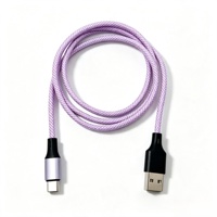 Cable de Carga Rápida USB-A a Tipo-C con Trenzado de Nailon para Auriculares de Computadora y Teléfonos Android - Togudu T-269 en Varios Colores