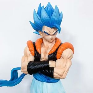 Figurine d'action Dragon Ball Z Gogeta 30 cm, 2 têtes, <span class=keywords><strong>cheveux</strong></span> bleus et jaunes, figurine debout, collection, décoration, cadeau - Product Image 2