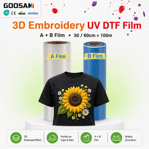 GOOSAM Film DTF UV 3D à effet gonflant pour broderie, rouleau simple face AB à décollement à chaud, 30cm 60cm, pour imprimante UV DTF - Product Image 1