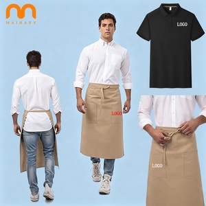 <span class=keywords><strong>Tablier</strong></span> de bistro unisexe personnalisé avec logo, 2 poches, <span class=keywords><strong>tablier</strong></span> demi-taille avec liens longs pour serveur, chef, barman - Product Image 1