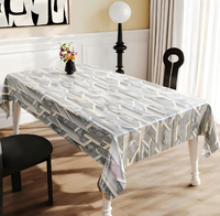 Nappe élégante de luxe en PVC de qualité alimentaire, motif chevrons gris marbré, personnalisable, imperméable, pour intérieur