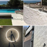 Pierre d'ardoise en porcelaine souple Grotte culturelle Panneau de placage de quartz Section mince Peau de pierre tendre flexible pour revêtement mural