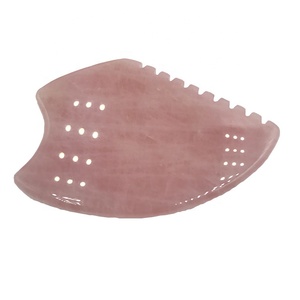 Rodillo facial de cuarzo rosa natural al por mayor y conjunto de herramientas de masaje Gua Sha para aplicación facial con caja - Product Image 5