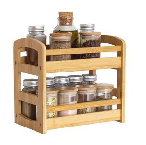 Portaspezie in bambù e <span class=keywords><strong>legno</strong></span> a 2 strati pieghevole armadio da cucina con funzione pieghevole <span class=keywords><strong>porta</strong></span> mensola da bagno - Product Image 1