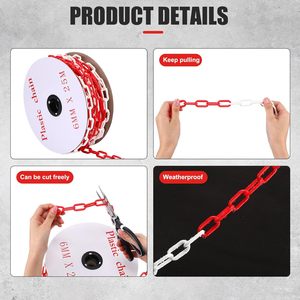 נראות גבוהה שרשרת קונוס עם נראות גבוהה שרשרת מחסום פלסטיק שרשרת קישור בטיחות עמיד בפני מזג אוויר מפלסטיק - Product Image 6