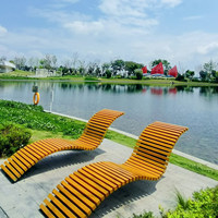 Chaise longue de plage mobile d'extérieur, anti-corrosion, en bois massif, design minimaliste moderne, pour parc et loisirs, personnalisable, unisexe