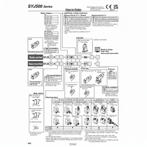 Válvula de control de válvula solenoide neumática SMC, válvula de control de SYJ512-5GZ-M5 - Product Image 1