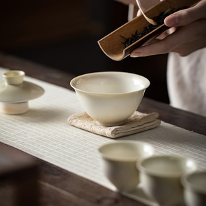 Chinese Celadon Glaze Gaiwan Ceramic <b>Teacup</b> With Cover Heat Resistant Small Size For Afternoon Tea - Product Image 2