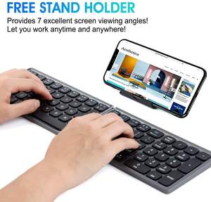 Clavier sans fil pliable portable de voyage, allemand, espagnol, français, anglais, USB C rechargeable, clavier Bluetooth pour iPad, tablette - Product Image 2