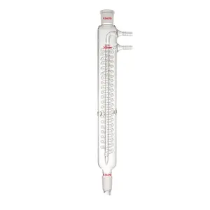 Bobina condensadora de refluxo de vidro, comprimento grande de resfriamento 200-600mm na altura eficaz, aparelhos de vidro de laboratório de química orgânica