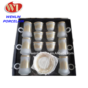 24 Uds nueva taza de té de vidrio juego de café de alta calidad árabe Etiopía cerámica y porcelana de hueso Habesha agua cawa taza de porcelana de Ramadán - Product Image 3