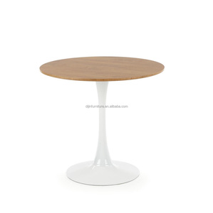 Design semplice <span class=keywords><strong>tavolo</strong></span> da <span class=keywords><strong>cucina</strong></span> a tulipano semplice MDF <span class=keywords><strong>in</strong></span> <span class=keywords><strong>legno</strong></span> gamba <span class=keywords><strong>in</strong></span> metallo bianco <span class=keywords><strong>tavolo</strong></span> da pranzo <span class=keywords><strong>con</strong></span> piedistallo - Product Image 1