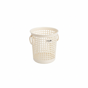 Panier de rangement rond blanc avec poignée annulaire Inomata - Product Image 1
