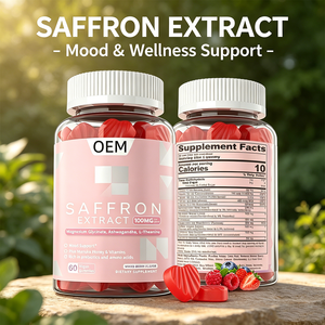 Gummies véganes à l'extrait de safran 100mg, saveur fruits rouges mélangés, avec Ashwagandha, L-Théanine, Magnésium, <span class=keywords><strong>Miel</strong></span> de Manuka, Multivitamines, 60 unités - Product Image 3