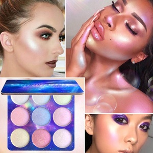 Paleta de Sombras de Ojos de 9 Colores, Iluminador, <span class=keywords><strong>Bronceador</strong></span>, Polvo Prensado, Color Holográfico Polarizado, Iluminador Camaleón Multifuncional - Product Image 4