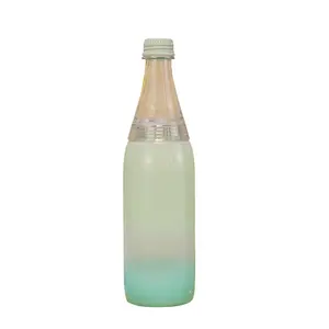 カスタムロゴウォーターカップカラフルなつや消し色変更プラスチック飲料水ボトル蓋付き