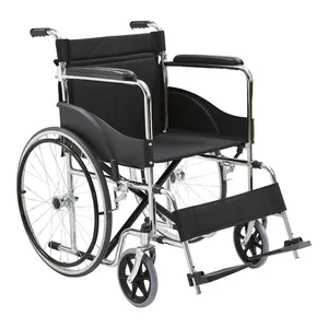 Cadeira de rodas manual esportiva dobrável básica Cadeira de rodas médica manual de alta qualidade para pessoas com deficiência