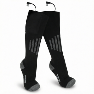 Chaussettes chauffantes rechargeables de qualité supérieure, chaussettes thermiques électriques alimentées par batterie, chaussures chaudes d'hiver pour le ski, la randonnée, le camping et les activités de plein air - Product Image 1
